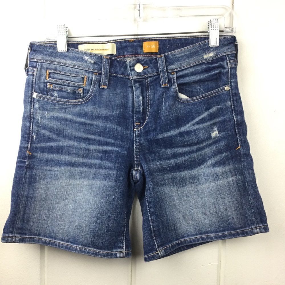 Pilcro and the Letterpress (Anthro) Jean Denim Shorts, Distressed, Size 26‎ - Picture 1 of 14